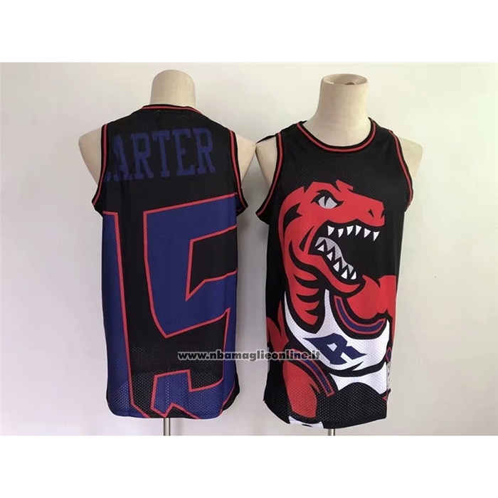 Maglia Toronto Raptors Vince Carter #15 Mitchell & Ness Big Face Nero